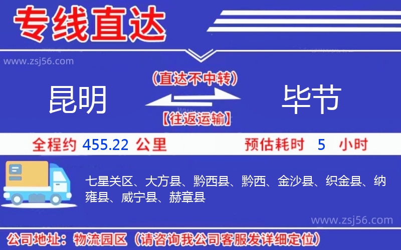 昆明到畢節(jié)物流公司